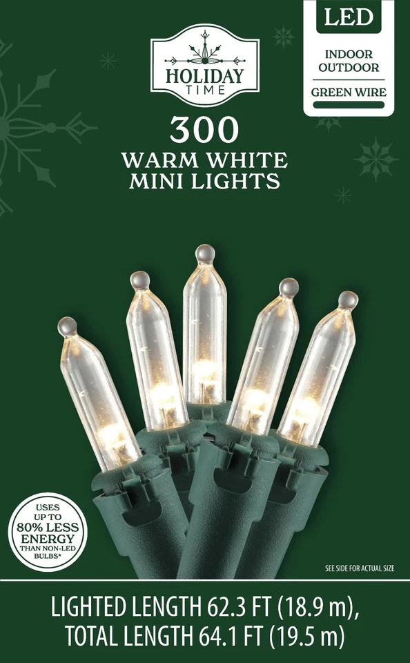 Holiday Time 300-Count Indoor/Outdoor LED Mini Christmas String Lights - Image 1 of 1