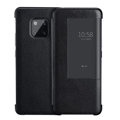 Lujosa Funda de Cuero Genuino Abatible Smart-View Llamer para Huawei Mate 20/Pro Foto 1 de 4
