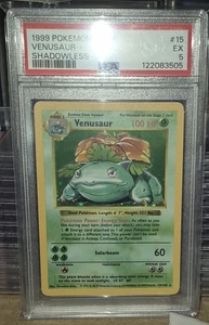 1999 Pokemon Game Venusaur Base Set Shadowless PSA 5 - Picture 1 of 2