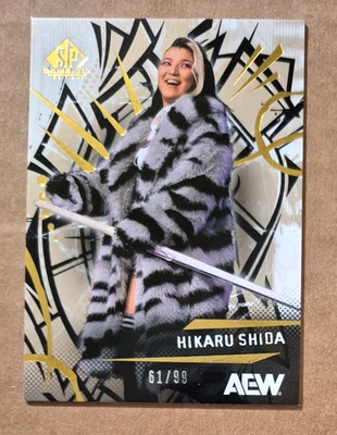2025 Upper Deck SP Game Used Edition AEW Hikaru Shida #18 Gold SN 61/99 - Image 1 of 2