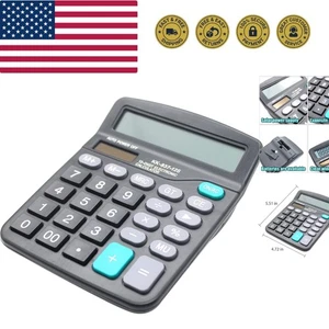Sleek Solar Powered Desktop Calculator with Big Buttons & LCD – 12-Digit Display - Picture 1 of 6