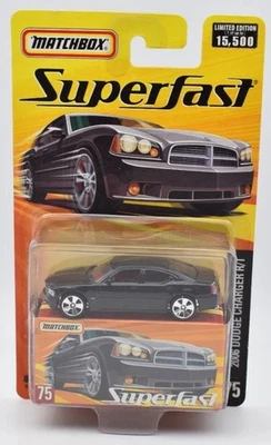 Matchbox New Superfast #75 Dodge Charger R/T nero. Blister. Limited 15500 - Immagine 1 di 2