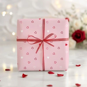 Valentines Day Wrapping Paper Sheets Love Heart Couples Birthdays Gift Wrap W1 - Picture 1 of 5