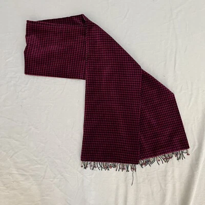 Bufanda vintage de terciopelo con cuentas magenta pata de gallo años 90 Foto 1 de 2