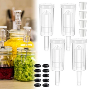 4Pcs Home Brewing Air Lock airlock 3-Piece Beer Wine Fermentation With Grommet - Picture 1 of 9