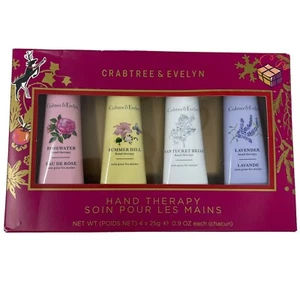 Crabtree & Evelyn 4PC Moisturizing Hand Therapy Gift Set Sealed .9 Oz Each NEW - Picture 1 of 6