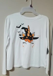 🎃*NEW* Girls Sz 18 Halloween Unicorn Long Sleeve Shirt & Matching Star Leggings - Picture 1 of 8
