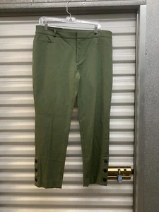Pantalone donna Banana Republic Sloan verde con bottoni alla caviglia nuovo con etichette taglia 12 - Foto 1 di 15