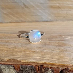 Sterling Silver Square Cushion Moonstone Ring - Picture 1 of 10