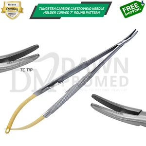 T/C Castroviejo Nadelhalter 7" gebogen Micro Dental Zange deutsche Qualität - Bild 1 von 8