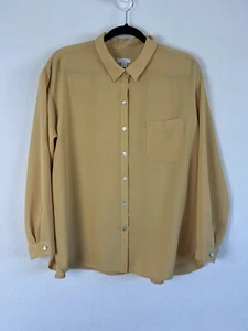 J. Jill Women's Petite Large Yellows Blouse Button-Up Shirt Long Sleeve - Picture 1 of 10