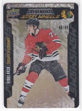 2019-20 UD Credentials KIRBY DACH Steel Wheels GOLD #46/99 Metal Blackhawks SP 
