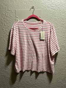 Universal Thread weiß mit roten Streifen T-Shirt Damen XXL NEU - Bild 1 von 7