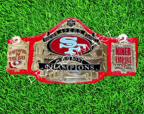 SF San Francisco 49ers Championship Belt American Football NFL Fan  2mm Brass Cover