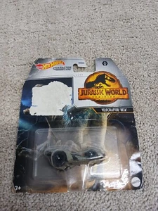 Hot Wheels Character Cars Jurassic World Velociraptor Beta Diecast Car  - Picture 1 of 13
