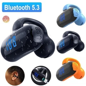 Bluetooth 5.3 Earbuds Ear Clip Bone Conduction Wireless Headphones Sport Headset - Picture 1 of 16