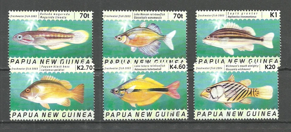 Papua New Guinea 2003 MNH WWF Fish – Full Set of 6 Stamps – MI#1039–44 – CV €22 - Image 1 of 1