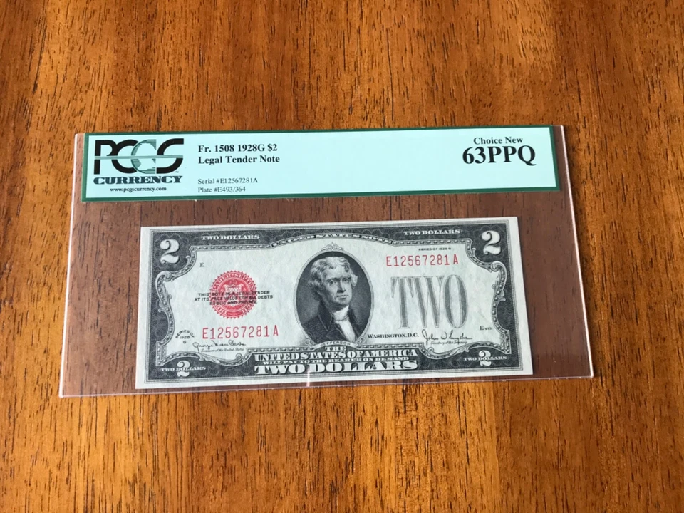 1928 $2 Legal Tender Note Red Seal PCGS 63PPQ - Image 1 of 2