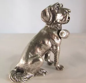 Miniatura statuina argento cane SAN BERNARDO fatta a mano argento 800 gr 75 - Bild 1 von 6