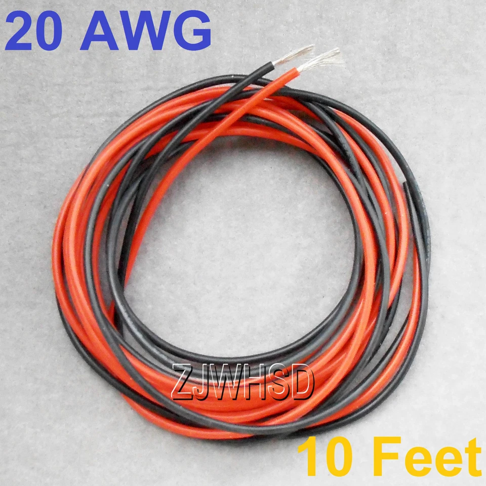 20 AWG 10 Feet (3m) Gauge Silicone Wire Flexible Stranded Copper Cables for RC - Image 1 of 1