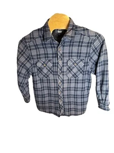 Levis braun & hellbraun kariert gesteppt gefüttert Herren Flanell Hemd Shacket Lg mit Taschen - Bild 1 von 8