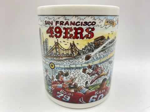 NFL Coffee Mug San Francisco 49ers Super Fan Collectible Gift 3"diameter 3 3/4" Cover