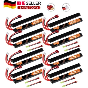8 Stücke 11,1V Airsoft LiPo Akku 1800mAh 30C mit Mini Tamiya Stecker & T Stecker - Bild 1 von 8