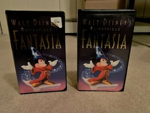 2x 1991 Disney Masterpiece Edition FANTASIA VHS Black Clamshell 1132 w/Inserts - Picture 1 of 10