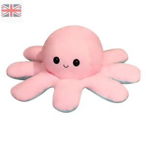 Giant double-sided octopus plush toy Multicolor soft happy sad rainbow