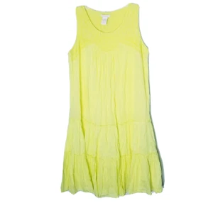 Vestido Klozlyne Mujer Talla Pequeña Bordado Amarillo Neón - Imagen 1 de 13
