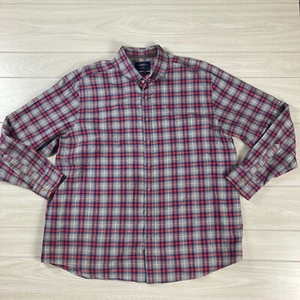 Charles Tyrwhitt Classic Fit Dress Shirt 2X Red Gray Plaid Button Long Sleeve - Picture 1 of 9