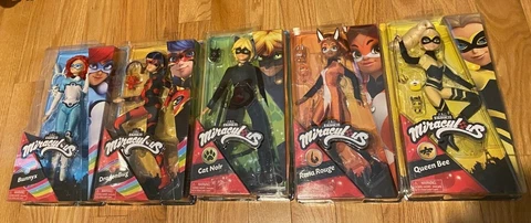 Miraculous Ladybug Dolls: Queen Bee, Cat Noir, Rena Rouge, Bunnyx, OR Dragonbug Cover