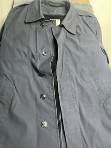 VTG Military All Weather Trench Coat Jacket Mens 40L Blue Removable Liner USA - Picture 1 of 10