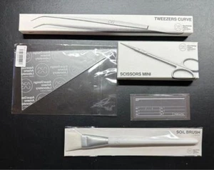 Set of ADA LAB Limited Soil Brush, Label Sticker, Scissors, Tweezers, Scraper - Picture 1 of 18
