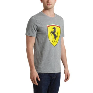 puma mens tshirt ferrari big sheild t-shirt grey 762139 03 new with tags men's - Picture 1 of 2