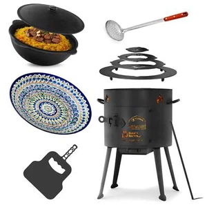 Ø36cm Uchag-Ofen 2mm stahl 10L Kazan Utschak Adapter-Ringe Utschag Учак mit Zub - Bild 1 von 44