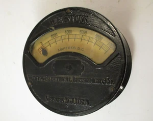 Vintage Antique Weston Electrical Instrument 10000 Amperes DC Analog Meter Dial - Picture 1 of 6