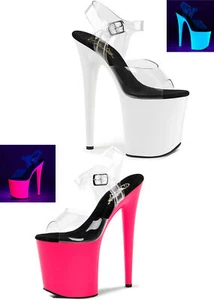 Pleaser FLAMINGO-808UV 8 Inch Heel, 4 Inch Platform Ankle Strap Sandal - Picture 1 of 3