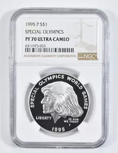 1995 P Special Olympic Commemorative Proof Silver Dollar NGC PF70 - Picture 1 of 5
