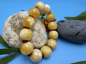 Antique round white amber bead bracelet with 50G Natural Baltic amber - Picture 1 of 10