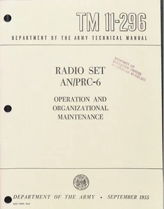 47 páginas 1955 TM 11-296 AN/PRC-6 conjunto de radio manual de mantenimiento del operador en CD - Imagen 1 de 10