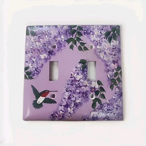 Beautiful Hand Painted Lilacs Purple Hummingbird Lavender 2 Toggle Switch - Picture 1 of 3