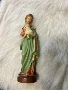 Vintage Made In Italy Hand Painted Lady Mother & Baby Figure 6.5” Tall - Picture 1 of 11