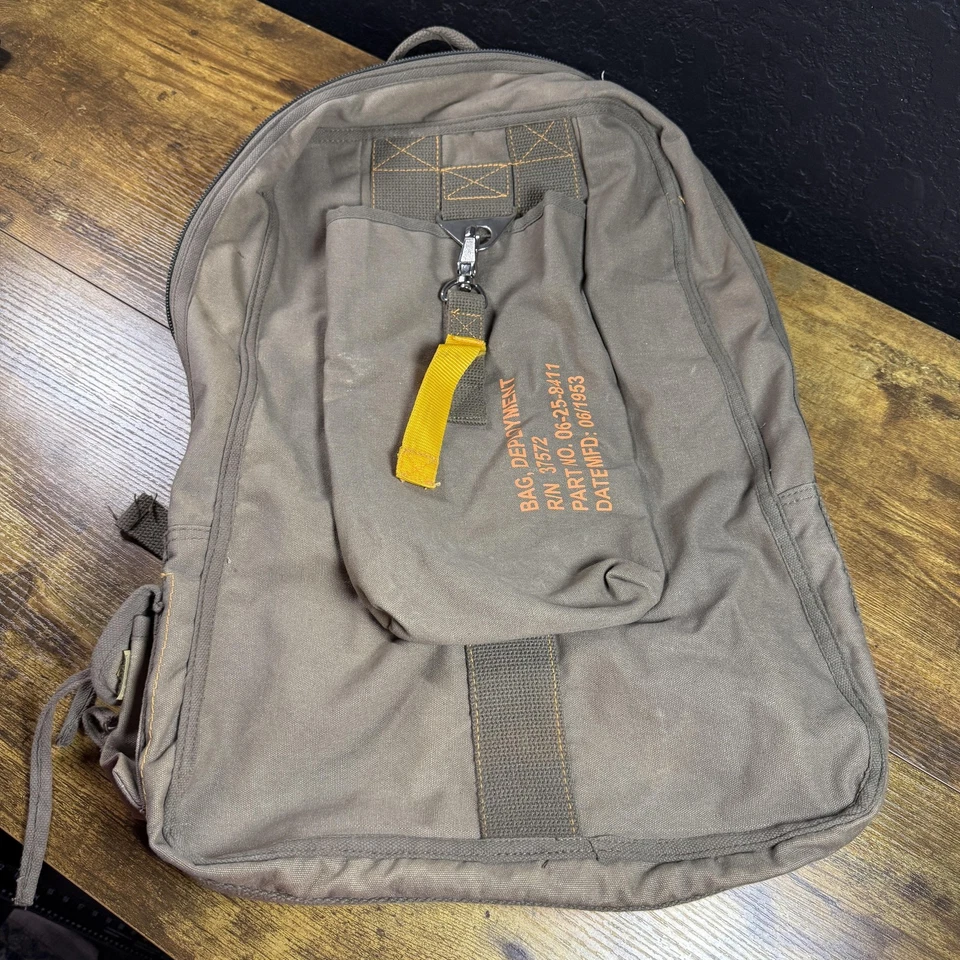 Mochila vintage Rothco bolsa de implantação OD lona verde combate estilo militar 63 - Imagem 1 de 4