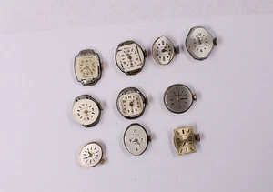 Lot of 10 vin. oval shaped watch movements - for use of parts mixed lot 31b - Picture 1 of 8