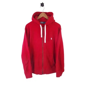 Men's Ralph Lauren Full Zip Red Hoodie Large - Picture 1 of 8