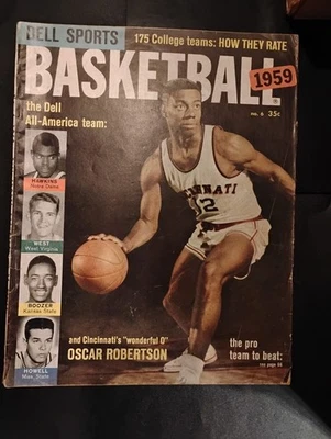 Revista Dell Basketball 1959 Oscar Robertson Cincinnati Bearcats Jerry West Foto 1 de 2