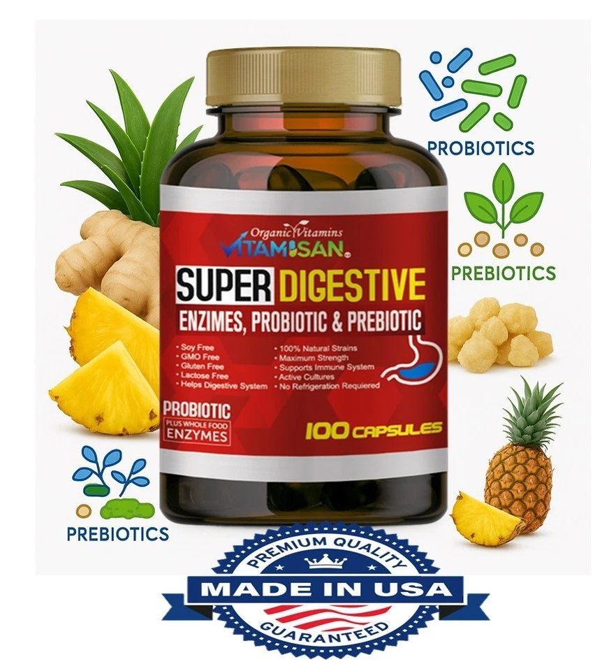 Probiotics 100 Billion CFU Potency Digestive Immune Health 100 Capsules lactobac - Image 1 of 4