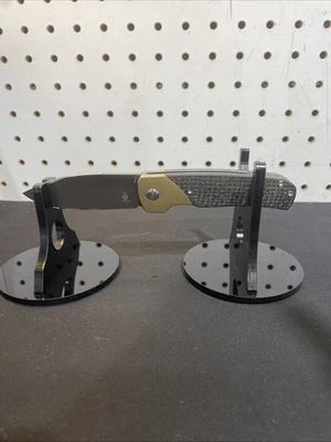 Cuchillo Plegable Kizer Gavel 154CM Micarta Latón Forro Bloqueo Aleta Frontal Limpio Foto 1 de 4