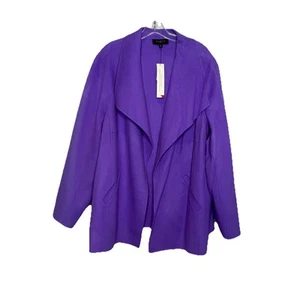 Talbots Womens Blazer Size 3X Lavender Open Front Classic Unlined Wool NWT $309 - Picture 1 of 11